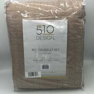 510 Design 3 Pc Coverlet Set Full/Queen beige
